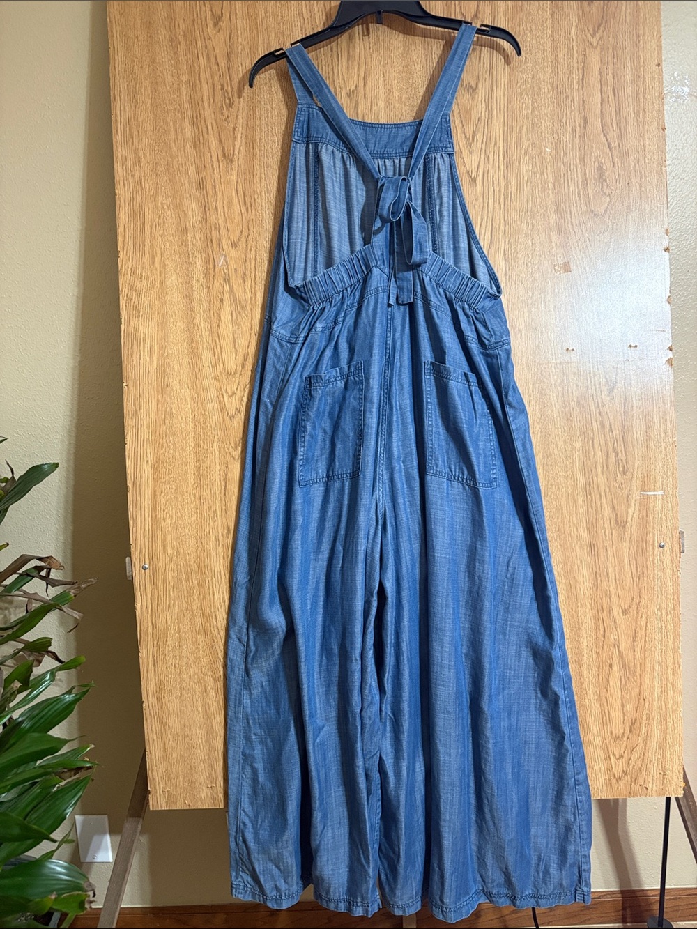 NATURAL LIFE Blue Wide-Leg Chambray Jumpsuit - Picture 8 of 13